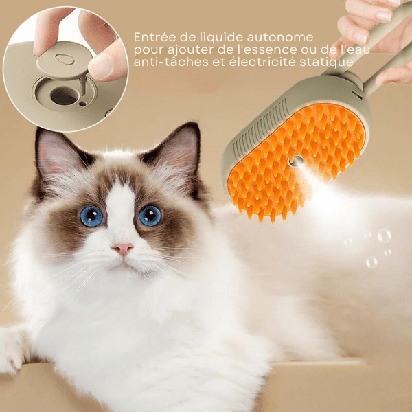 Brosse à Vapeur 3 en 1 pour Chat ES - Woufie